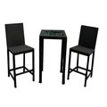 Az Patio Heaters AZ Patio Heaters AW-226B Bar Height Bistro Set- Dark Brown Wicker AW-226B